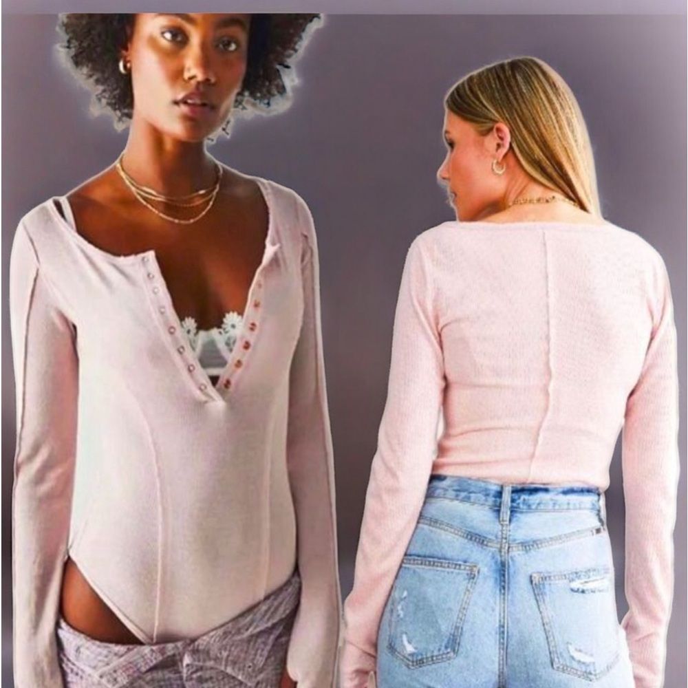 Free People Sloane Bodysuit Pink Nectar